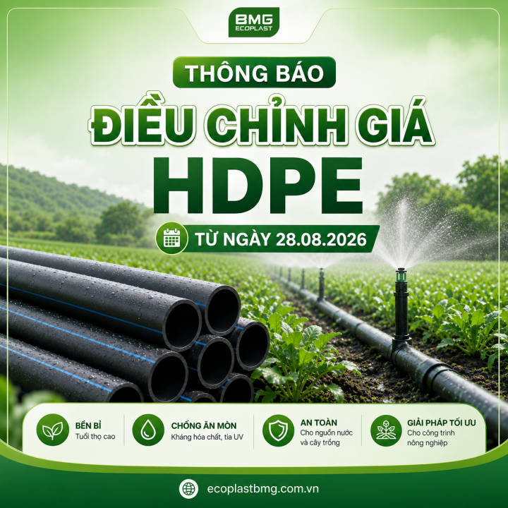 THÔNG BÁO: Điều chỉnh giá sản phẩm HDPE Ecoplast từ 28.08.2026